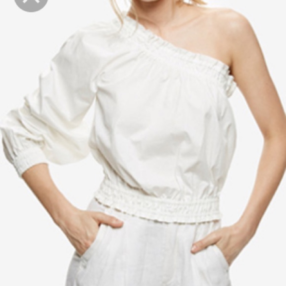 Free People one shoulder cropped blouse